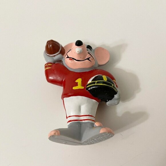 Vtg 1986 Chuck E Cheese PVC Mini Figure Football Player Pizza Time - Picture 8 of 16